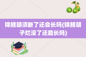 锦鲤胡须断了还会长吗(锦鲤胡子烂没了还能长吗)