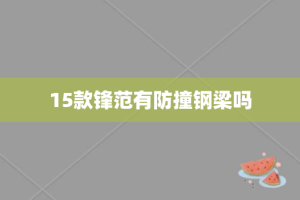 15款锋范有防撞钢梁吗