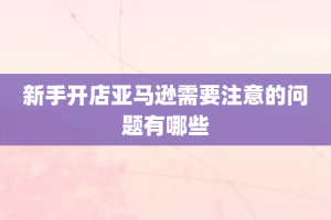 新手开店亚马逊需要注意的问题有哪些