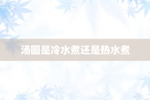 汤圆是冷水煮还是热水煮