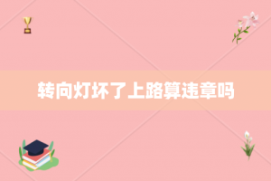 转向灯坏了上路算违章吗