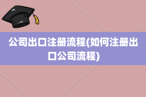 公司出口注册流程(如何注册出口公司流程)
