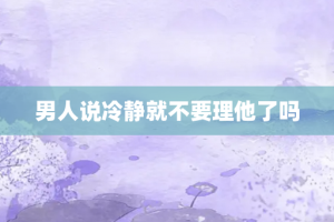 男人说冷静就不要理他了吗