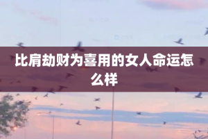 比肩劫财为喜用的女人命运怎么样