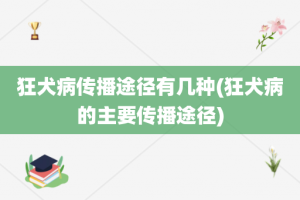 狂犬病传播途径有几种(狂犬病的主要传播途径)