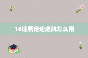 16速腾定速巡航怎么用