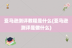 亚马逊测评教程是什么(亚马逊测评是做什么)