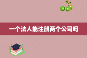 一个法人能注册两个公司吗
