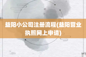 益阳小公司注册流程(益阳营业执照网上申请)