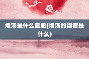 煨汤是什么意思(煨汤的读音是什么)