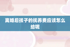 离婚后孩子的抚养费应该怎么给呢