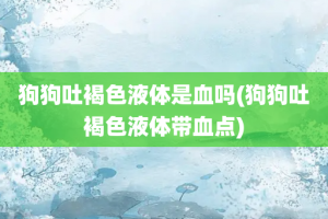 狗狗吐褐色液体是血吗(狗狗吐褐色液体带血点)