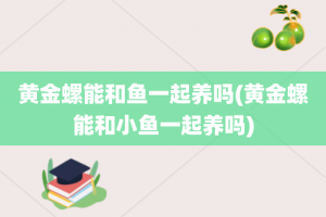 黄金螺能和鱼一起养吗(黄金螺能和小鱼一起养吗)