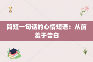 简短一句话的心情短语：从前羞于告白