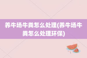 养牛场牛粪怎么处理(养牛场牛粪怎么处理环保)