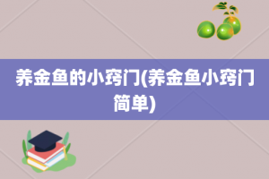 养金鱼的小窍门(养金鱼小窍门简单)