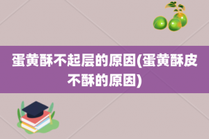 蛋黄酥不起层的原因(蛋黄酥皮不酥的原因)