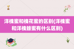 洋槐蜜和槐花蜜的区别(洋槐蜜和洋槐蜂蜜有什么区别)