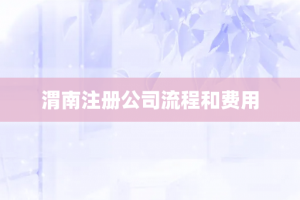 渭南注册公司流程和费用