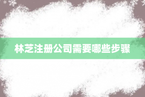 林芝注册公司需要哪些步骤