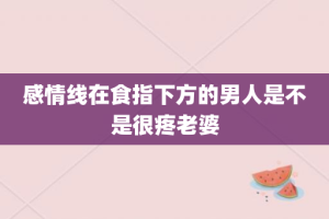 感情线在食指下方的男人是不是很疼老婆