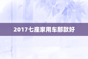 2017七座家用车那款好