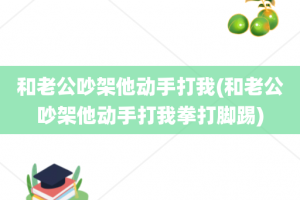 和老公吵架他动手打我(和老公吵架他动手打我拳打脚踢)