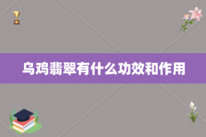 乌鸡翡翠有什么功效和作用