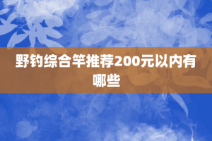 野钓综合竿推荐200元以内有哪些