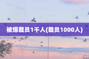 被爆裁员1千人(裁员1000人)