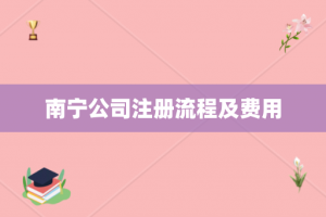 南宁公司注册流程及费用