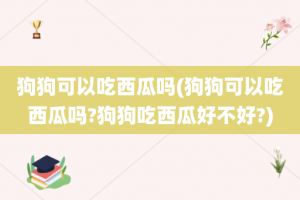 狗狗可以吃西瓜吗(狗狗可以吃西瓜吗?狗狗吃西瓜好不好?)