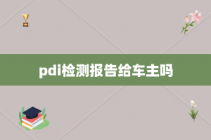 pdi检测报告给车主吗