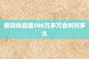 偷窃物品值500万多万会判刑多久