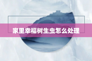 家里幸福树生虫怎么处理
