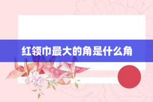 红领巾最大的角是什么角