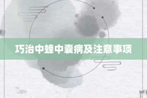 巧治中蜂中囊病及注意事项