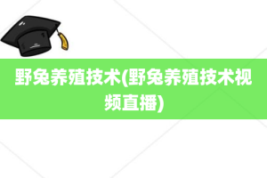 野兔养殖技术(野兔养殖技术视频直播)