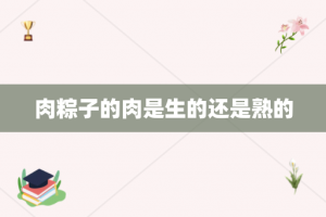 肉粽子的肉是生的还是熟的