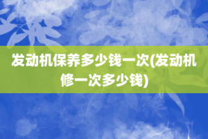 发动机保养多少钱一次(发动机修一次多少钱)