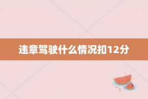 违章驾驶什么情况扣12分