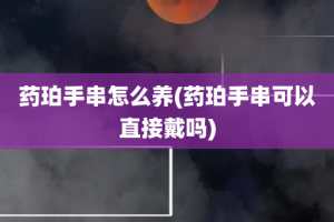 药珀手串怎么养(药珀手串可以直接戴吗)