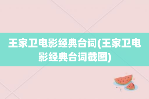 王家卫电影经典台词(王家卫电影经典台词截图)