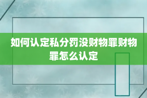 如何认定私分罚没财物罪财物罪怎么认定