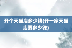 开个天猫店多少钱(开一家天猫店要多少钱)