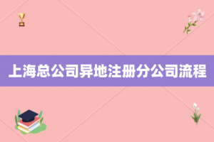 上海总公司异地注册分公司流程