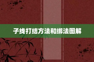 子线打结方法和绑法图解