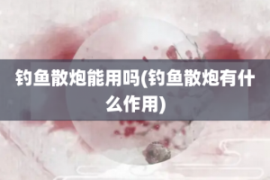 钓鱼散炮能用吗(钓鱼散炮有什么作用)