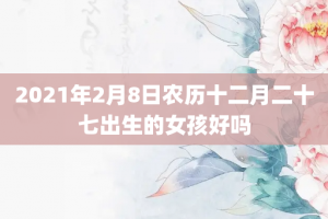 2021年2月8日农历十二月二十七出生的女孩好吗