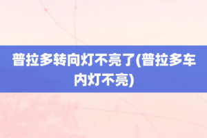 普拉多转向灯不亮了(普拉多车内灯不亮)